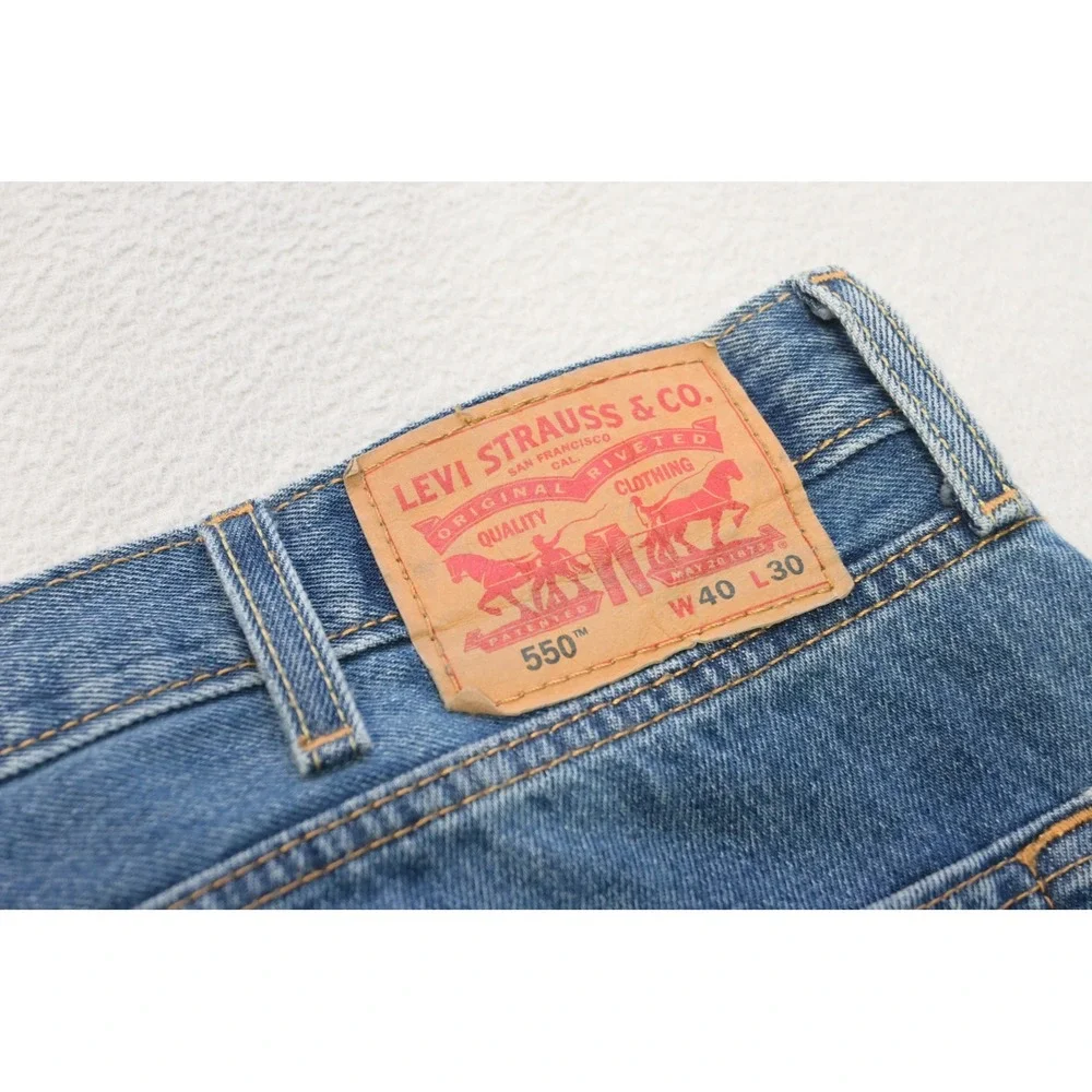 Levis 550 Relaxed Fit Jeans Mens 40x30 Blue Denim Straight Leg Pants Excellent